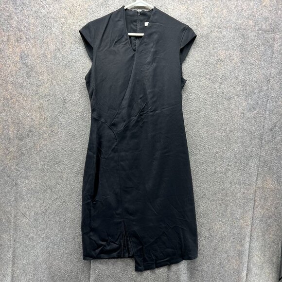 Helmut Lang Dress Women 10 Black Sleeveless Micro Modal Asymmetrical Casual - Picture 1 of 10